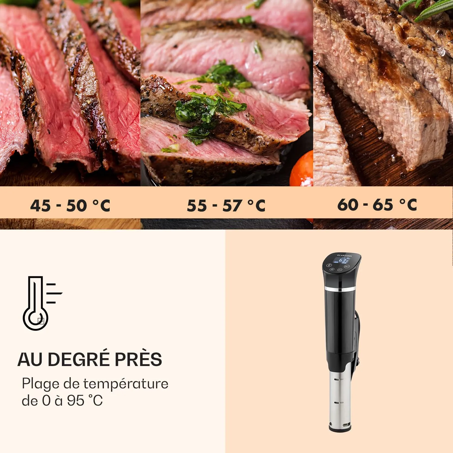 Klarstein Quickstick thermoplongeur sous vide 1100W 90°C