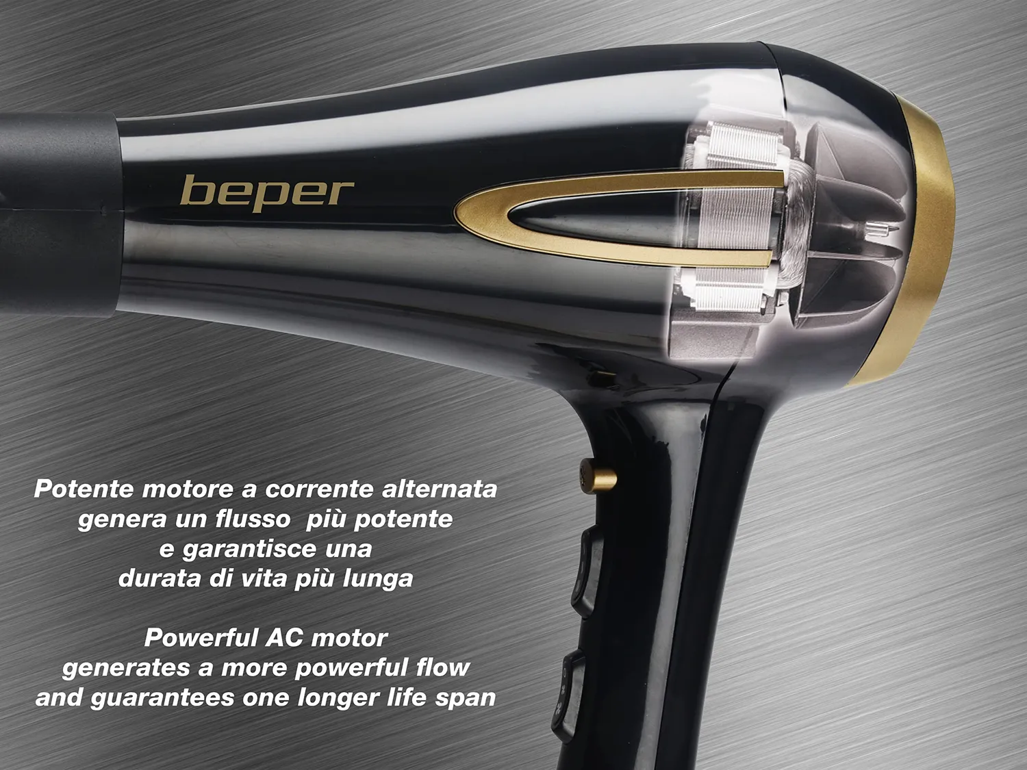 Beper P301ASC001 sèche-cheveux 2200 W noir or AC