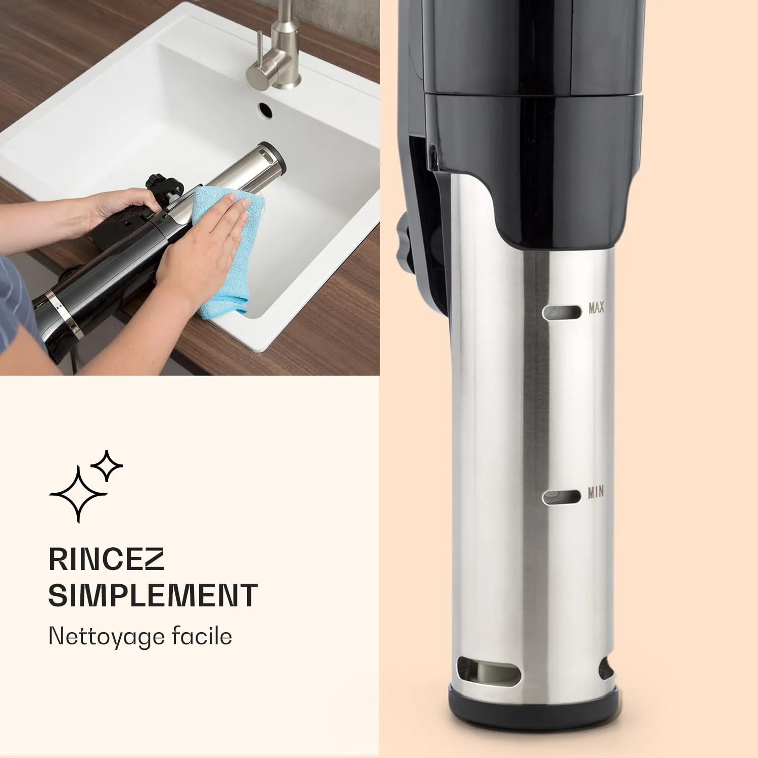 Klarstein Quickstick thermoplongeur sous vide 1100W 90°C