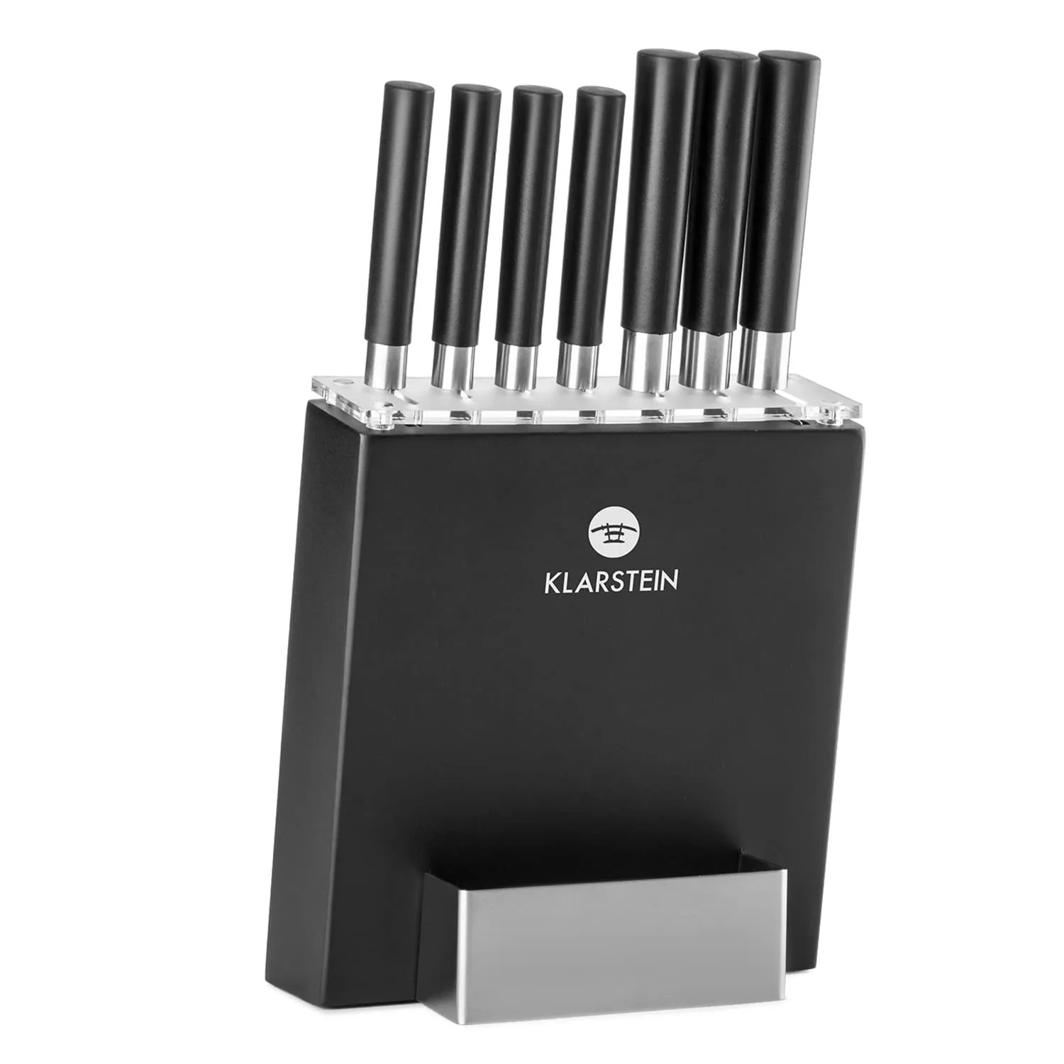 Klarstein set 7 couteaux cuisine inox bloc chêne