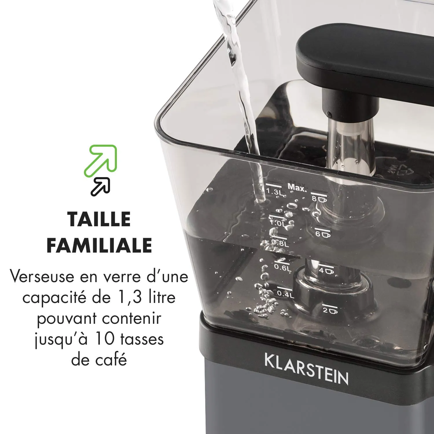 Klarstein GrandeGusto cafetière filtre 1,3 L 10 tasses noire